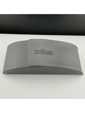 Silhouette Eyeglasses Case Hard Shell Gray Felt Lined Storage
